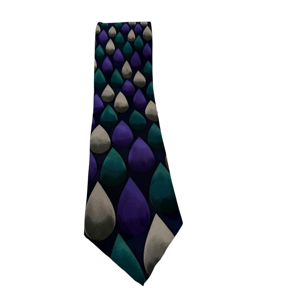 Frank Sinatra Birthday Collection Silk Tie‎ Purple  Raindrop Pattern (TG24) NWT